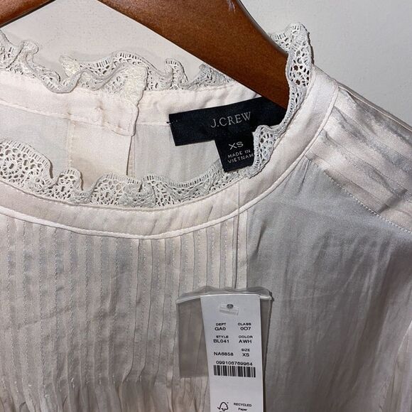 NWT J. Crew Ruffle-neck drapey top XS - Picture 7 of 11